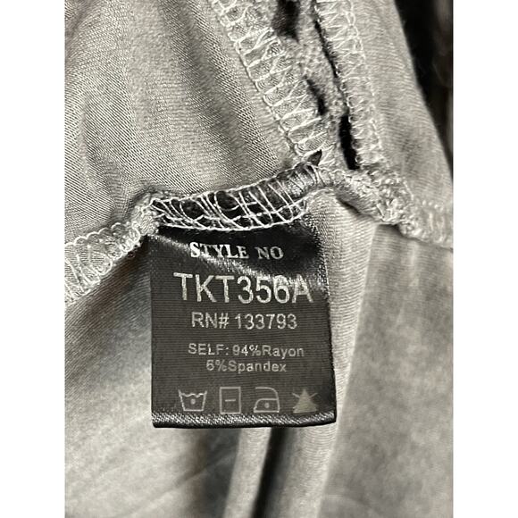 POL Embroidered Lace Trim Blouse Oversize Long-Sleeve lace Cuffs Charol Gray L - Picture 7 of 13